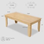 Farmhouse Dining Table for 6-8 People, 71 in Long Kitchen Tables with Wooden Sturdy Frame, 6 ft Large Rectangular Dinner Table for Dining Room, Kitchen, Natural, 71" Non-extendable - Image 2