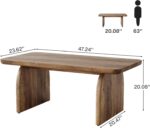 Rectangle Coffee Table, 47-Inch Wood Rectangular Living Room Table, Farmhouse Accent Center Low Cocktail Tea Table with Sturdy Base & Rounded Corners, Easy Assembly (Rustic Brown) - Image 2