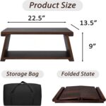 Japanese Low Floor Table Folding Coffee Tables,22.5''x13.5'' Paulownia Wood Tables Tatami Tables Meditation Table Altar with Storage - Image 2