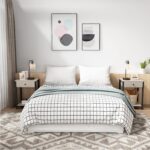 Nightstand Set of 2 Modern End Table Side Table with Drawer and Storage Shelf Wood Night Stand Greige Bedside Table for Bedroom, Living Room, Sofa Couch, Hall, Easy Assembly, Greige - Image 2