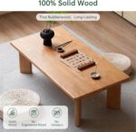 Solid Wood Tatami Tables, 39.37" L Low Coffee Table Japanese Floor Table Small Wooden Tables Tea Table for Sitting on The Floor Living Room - Image 2