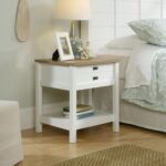 Nightstand, Farmhouse Style, Soft White with Oak Top - Image 2